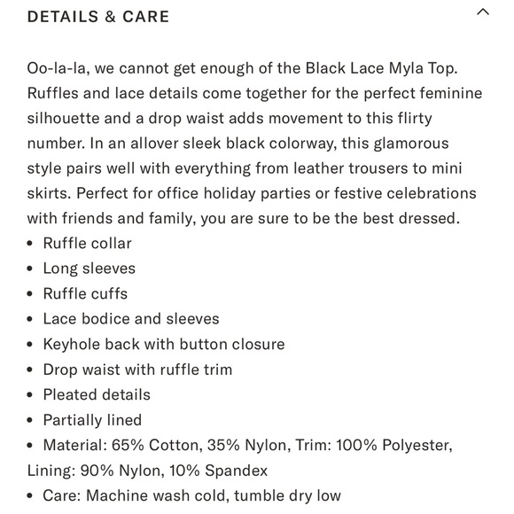 NWOT Tuckernuck Black Lace Myla Top - Picture 7 of 8